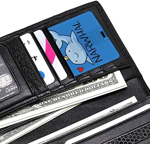 Plavi narwhal USB fleš pogon Personalizirani pogon kreditne kartice Memory Stick USB ključni pokloni