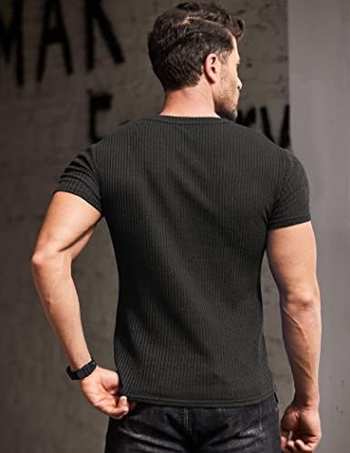 Coofandy muške mišićne majice Stretch kratki rukav V izrez Bodybuilding Working majice