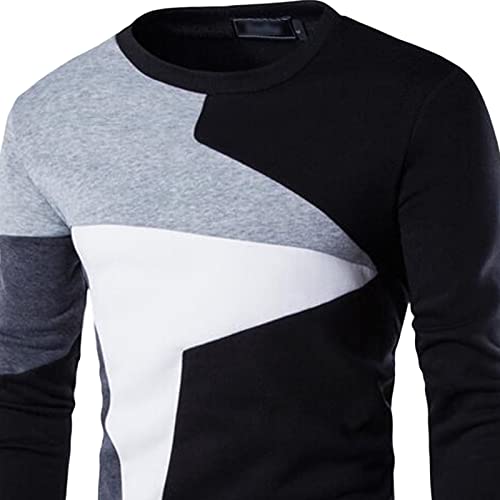 Muška Casual Colorblock Dugi rukav pulover Crew Neck kontrastna boja dukserica od flisa novost