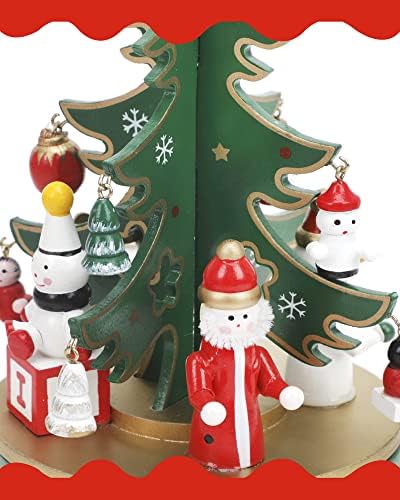 Božićna muzička kutija, drvena Xmas Tree With-up Revolving Musical Stonje ukrasi ukrasi - igra tihu noć