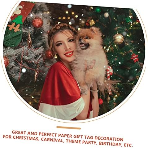 Claspeed 1 Set Božićna oznaka Vintage Santa Decor papir Kartice Kraft papir Oznake na papiru Kraft