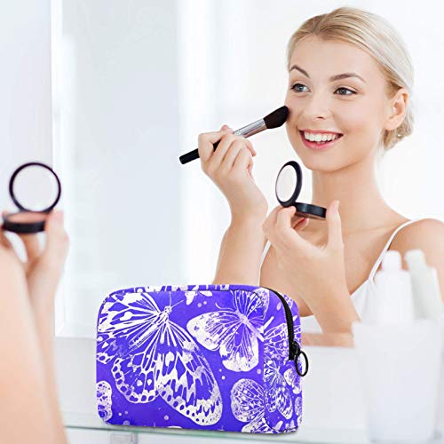 Ljubičasta leptir kozmetička putna torba Veliki kapacitet za višestruki šminku toaletna torba za teen