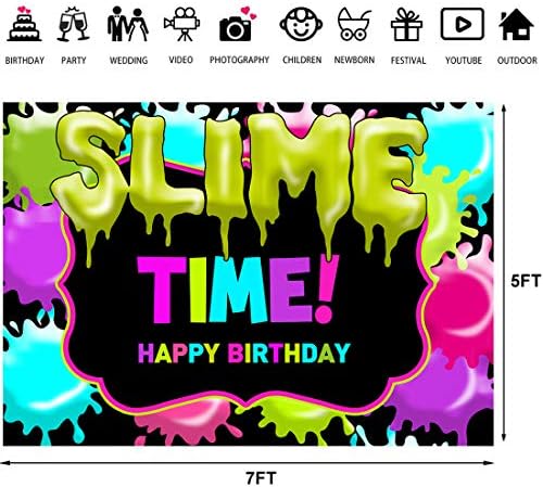 To je Slime Time tema fotografija pozadina šarene Fiesta 1. Rođendanska zabava pozadina za djecu Splatter