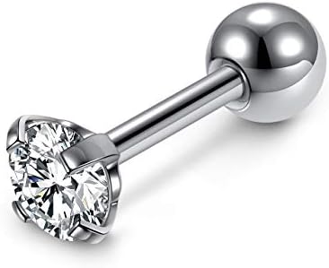 Mini kubni cirkonij 16G naušnice klinovi okrugli vještački dijamant od nehrđajućeg čelika stub natrag lopta