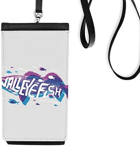 Plavi ljubičasti crtani riba ocean životinjski telefon novčanik torbica viseći mobilni torbica crnog džepa