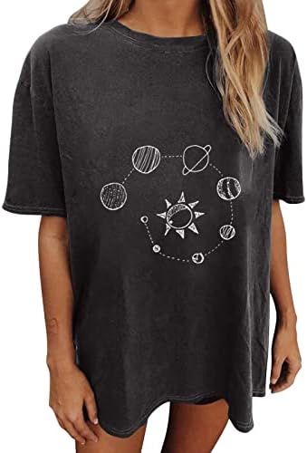 Žene Vintage Nestrpljivi vrhovi Mesec Gljive Grafička majica Plus veličine Drop ramena Dugi