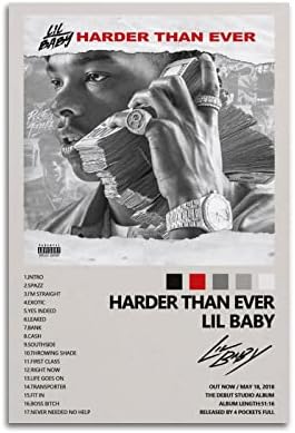 Lil Baby Harder nego ikad Poster albuma za estetsku spavaću sobu platno zid Art dnevni boravak Posteri Slika