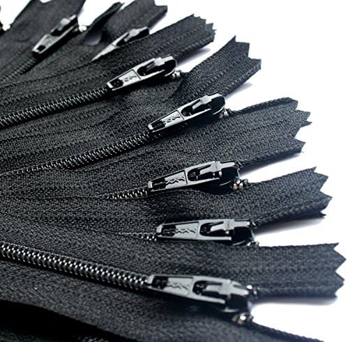 100 YKK Crni patentni zatvarač za odjeću, vreće, torbice, šivanje i zanatske projekte izrađene u SAD-u