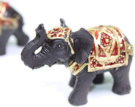 Mose Cafolo Feng Shui set od 4 crne tajlandske slonove statue bogatstvo Lucky Figurine Početna Dekor