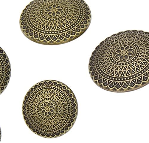 10pcs okrugli cvjetni rezbareni gumbi Metalni gumbi za osovine za kapute Jakne Bags DIY šivaći zanatski pribor
