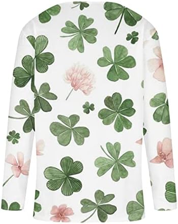 Plus size St Patricks Dan majice za žene Seksi V izrez Shamrocks tiskani vrhovi 2023 Spring dugih rukava