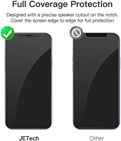 JETech Zaštita ekrana pune pokrivenosti za iPhone 12 mini 5.4-inčni, crni rub kaljenog stakla Film sa jednostavan alat za instalaciju, slučaj-Friendly, HD Clear, 3-Pack
