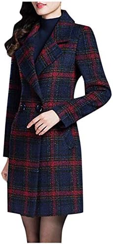 Gingham mini jakne s dugim rukavima Womans Tweed dvostruki kardigani poslovnih klasičnih revel ugodne