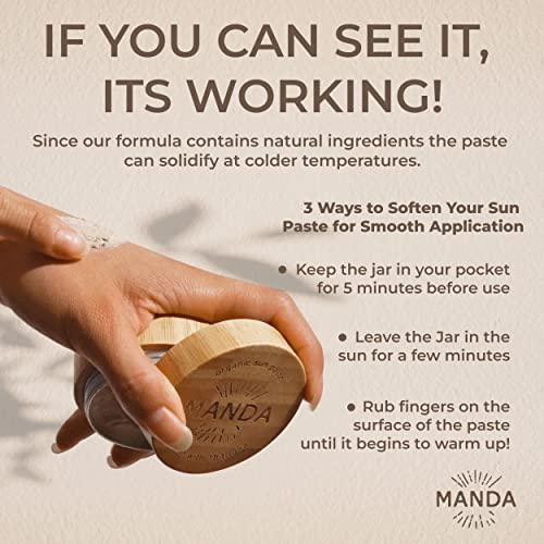 MANDA organska pasta za sunčanje - prirodna, Greben & Ocean Safe - SPF 50 krema za sunčanje - Thanaka