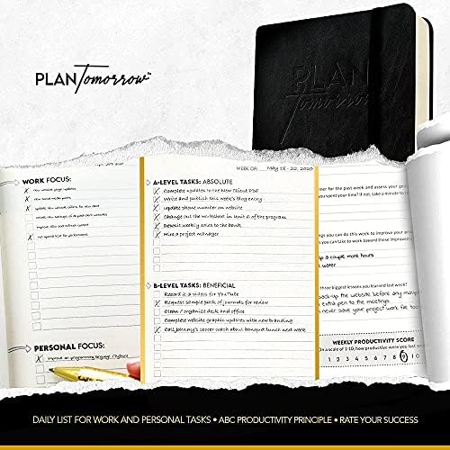 Planer produktivnosti - Crni nedidirani dnevni plan i organizator zadataka za notebook za organizatoru za kvartalne ciljeve - povećajte sedmičnu produktivnost i upravljajte vremenom kao što je direktor milionera - dnevni plan