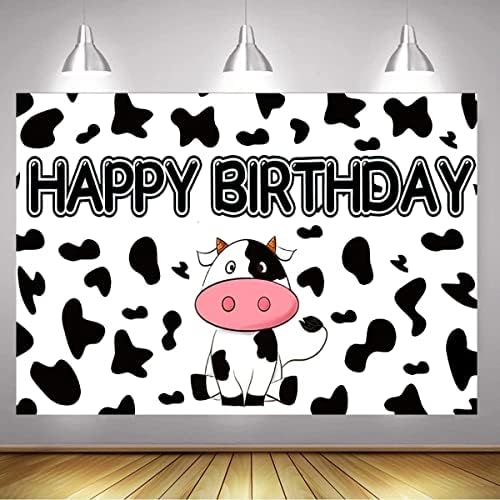 Krava tematski rođendan Banner krava Rođendanska zabava fotografija pozadina krava Print pozadina Sretan