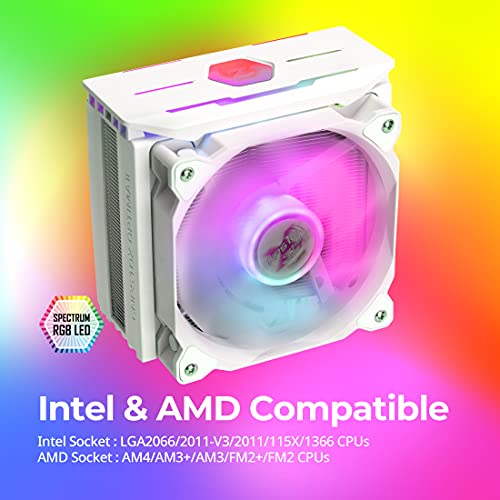Zalman CNPS10X Optima II RGB CPU hladnjak visokih performansi, Ultra tihi 120mm RGB ventilator, 4 bakarne toplotne cijevi, 180W TDP, 61.52 CFM, 1500RPM, toplotna cijev direktnog dodira