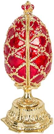 QIFU ručno obojena emajlirana Faberge jaja u stilu dekorativna kutija za nakit sa šarkama jedinstveni