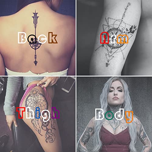 Privremena tetovaža i šablone za odrasle za odrasle djeca, privremena kit za tetovažu - crna