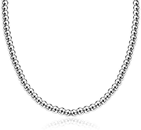 Nakit kraljevstvo 1 ogrlica ili narukvica za žene i muškarce, lanac od perli od nerđajućeg čelika, ručno rađeni nakit, debljine 6-8 mm i dužine 7-40 opciono