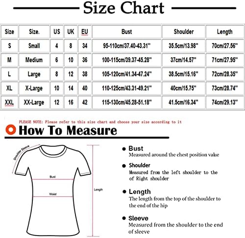 Vrhovi za žene modni V-izrez kontrastni gradijent štampani tuniki vrhovi dugmad kratki rukavi T-Shirt Casual Dressy bluze