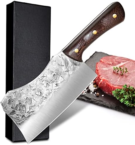 Mesarski nož sa punim tangom, ručno rađeni kovani Kuhinjski kuharski nož za teške uslove rada, mesarski sekač