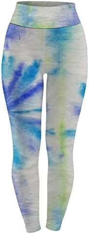 Žene kravata Dye gamaše umjetnički prskanje tiskani mekani rastezljivi besprijekorni vježbanje skrovište za guzicu za podizanje joge hlače