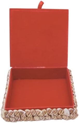 Wowser Kvadratna kutija sa mješovitim mozgama, jedinstvenim nakitom ili sitnicom, samostojećim nautičkim ukrasom, 4,5 inča