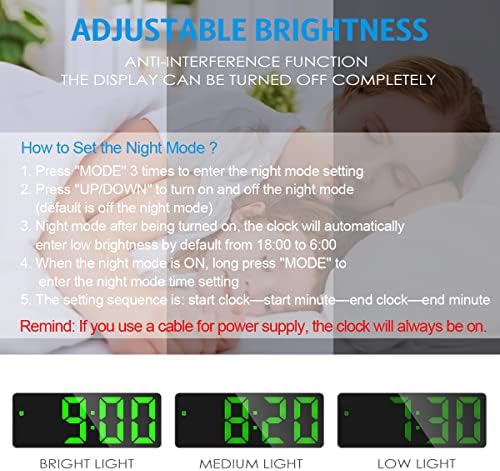 Najnoviji digitalni budilnik, LED sat za spavaću sobu, elektronski desktop sat sa prikazom Temperature,