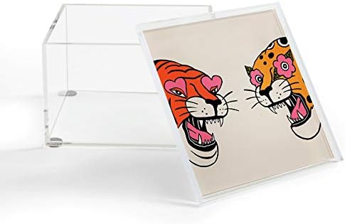 Društvo6 Jaclyn Caris Tiger & Cheetah akrilna kutija, 4 x 4