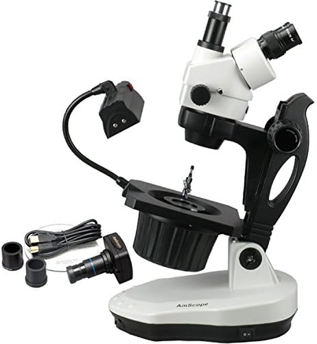 Amscope GM400TZ-M Digitalni Trinokularni gemološki Stereo Zoom mikroskop, okulari WH10x, uvećanje 3,5 X-90X,