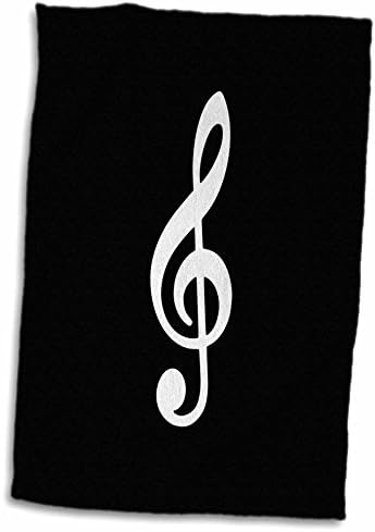 3D Rose Black Teble Notat-G Clef Musical Note Glazbeni poklon ručni ručnik, 15 x 22, višebojni