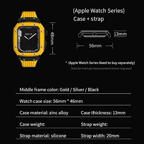 Ekins za Apple Watch Band Series 44mm Žene Legura Sat Case Strup 45mm 42mm Metalni okvir Modifikacija mod Komplet za iWatch seriju 7 6 5 4 se poklopac
