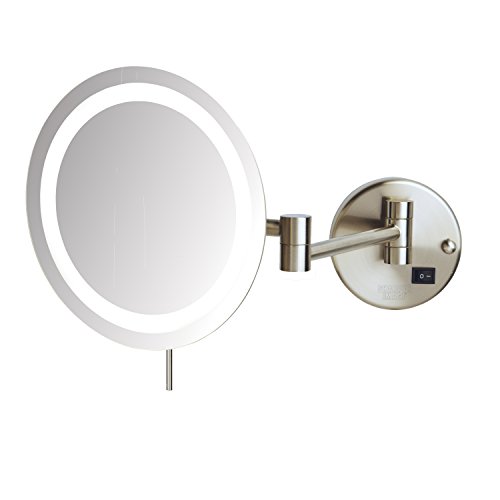 Oštrija slika Jerdon Slimline LED zidni nosač 8X uvećavajuće ogledalo za šminkanje, nikl