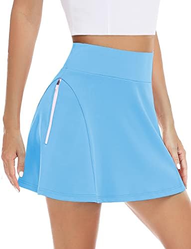 Hiverlay teniske suknje za žene visoki struk sa šorcs golf skroz sa džepovima sa patentnim zatvaračem za atletski