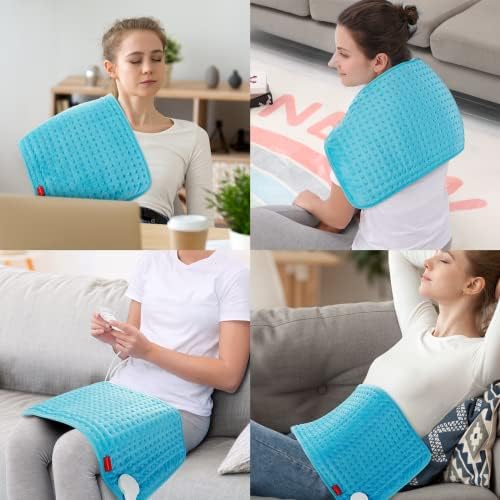 Comfytemp električni grijaći jastučić za ublažavanje bolova u leđima, toplotni jastučić za menstrualne grčeve, vrat i ramena sa 3 podešavanja toplote, 2h auto-Off & Comfytemp Gel za višekratnu upotrebu paket leda sa remenom