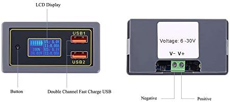 TAIDCEENT 12V Dvostruki USB punjenje automobila za punjenje baterije monitor i ekran za napajanje sinhroni prebacivanje Buck Converter podržava više protokola brzo punjenje