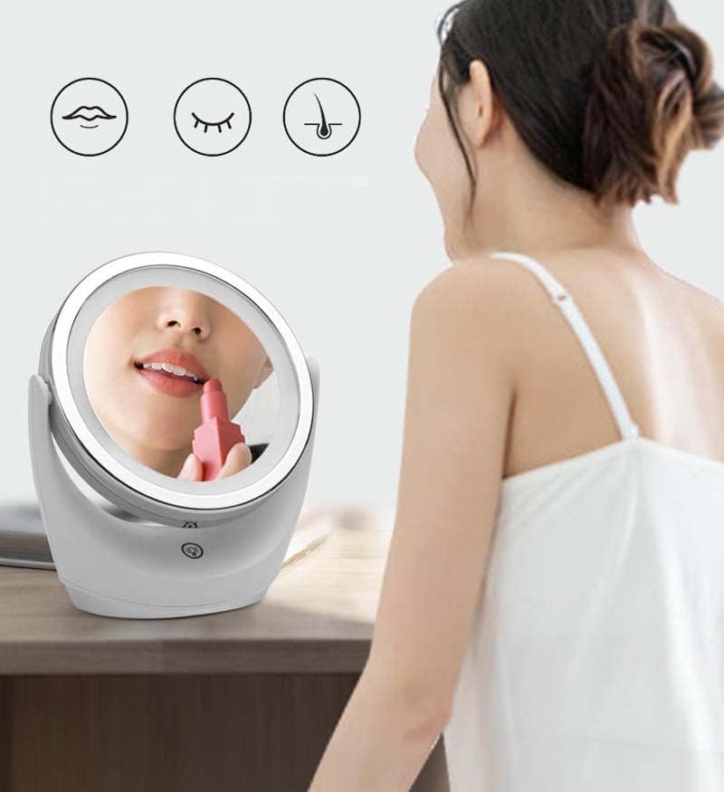 Toworldit dvostrano LED ogledalo za šminkanje lice 5X uvećavajuće svjetlo na dodir ogledalo kupatilo šminka