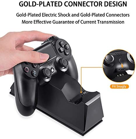 Wsjmj PS4 stanica za punjenje sa dvostrukim kontrolerom, PS4 priključna stanica za punjenje sa USB kablom