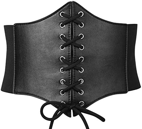 XZQTIVE crni korzet pojas za struk za žene, široki elastični pojas za kravatu za haljine 4,7 inča