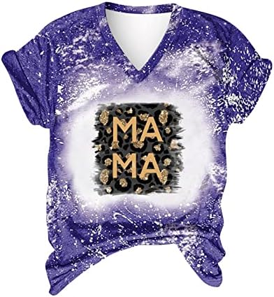 MRGIINRI 2023 Mama Vintage Izbijeljeni vrhovi za žene smiješni Leopard grafički majice košulje