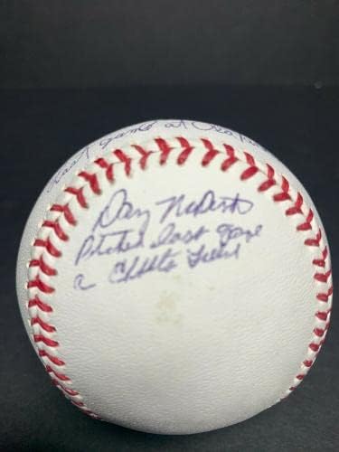 Fritz Peterson, Danny McDeviitt, ​​Bob prijatelju potpisao je MLB loptu zadnja 3 ebbetts polje - autogramene bejzbolls
