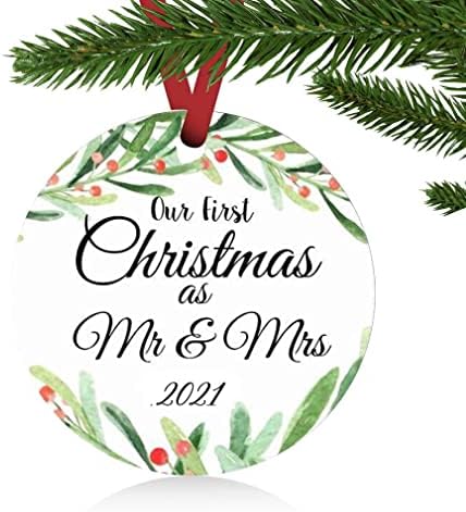 Naš Božić kao gospodin & amp; Gospođa, ukrasi za kućni ukras-porodični ukrasi za božićno drvce-prvi