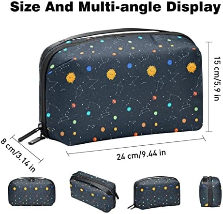 Kozmetička torba za žene, predivne prometne vodene torbe za šminku Travel Doodle Galaxy uzorak 5 toaletna