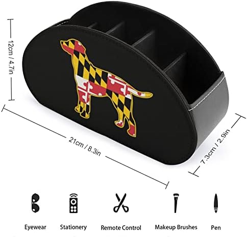 Zlatni retriver Pas sa Maryland zastavom Moderni držač za daljinsko upravljanje sa 5 odjeljaka PU kožna
