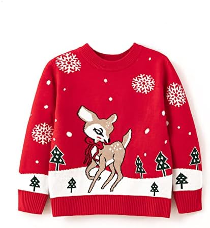 Toddler Boy Girl Božićni džemper pleteni pulover Xmas Reindeer Elk Snowman Cartoon Duksevi