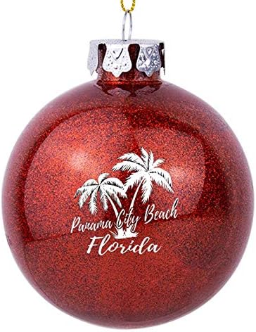 Božić ukrasi, Panama City plaža Florida Palme plaži Božić Ball Ornament, crveni ukrasi za Božić dekoracije, 3