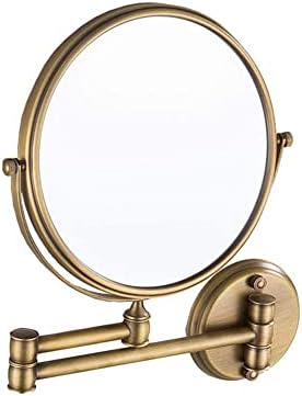 RHYNIL 8-inčno dvostrano okretno zidno ogledalo za šminkanje, 3x uvećanje okruglog oblika 360° okretno proširivo kupatilo kozmetičko toaletno ogledalo hromirano