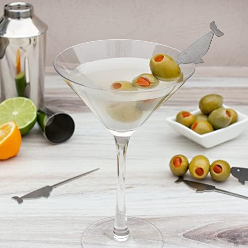 Sirovi rutes - nehrđajući martini - nifty lil 'narwhal martini odabir set - za savršene manhattens, stare mode, martinis i još mnogo toga! Nautički koktel - nehrđajući čelik - izrađen u SAD-u