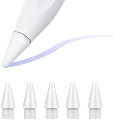 Timovo 5 savjeti za jabuku 1ST / 2. generacija, bez haljine precizne kontrole Apple olovka za zamjenu za zamjenu na iPosov savjeti za iPad Pro / Air / Air / Mini olovku, bijeli